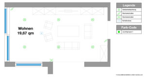 Hauptbeleiuchtung im Wohnzimmer einplanen