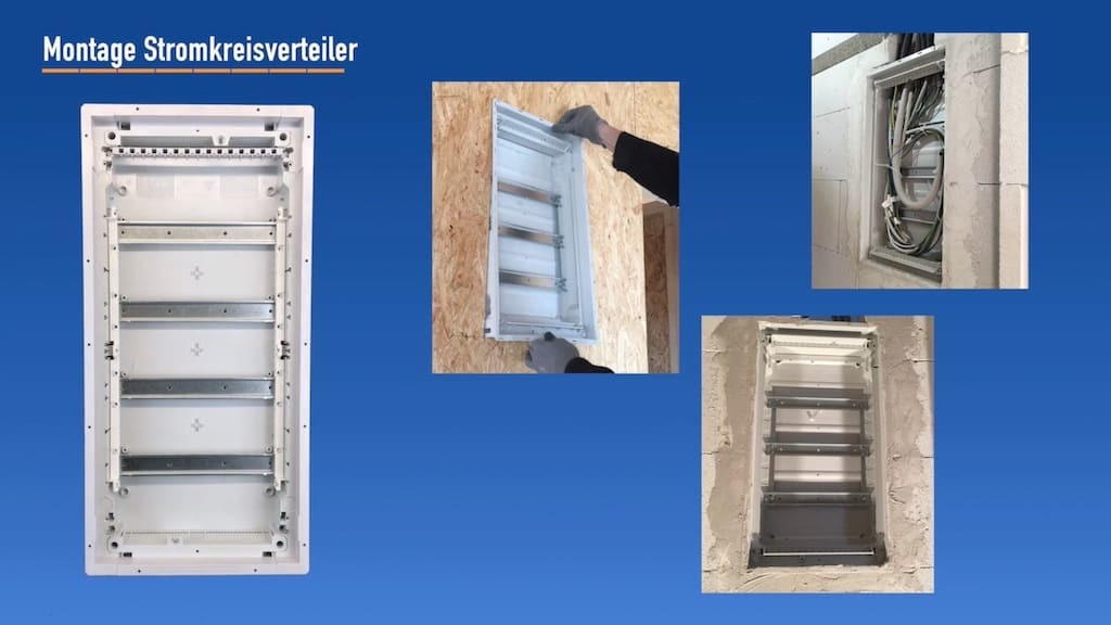 Unterverteiler montage, Verdrahtung, Elektroinstallation, Ratgeber, Leitungen verlegen, Kabel einziehen, Sicherungen, Hauselektrik